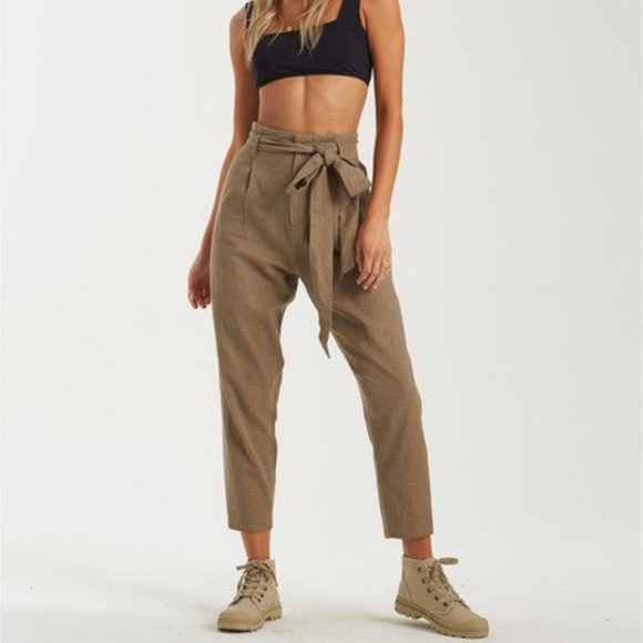 BILLABONG Pants - BILLABONG Women's Sand Stand Woven Paper Bag Pants